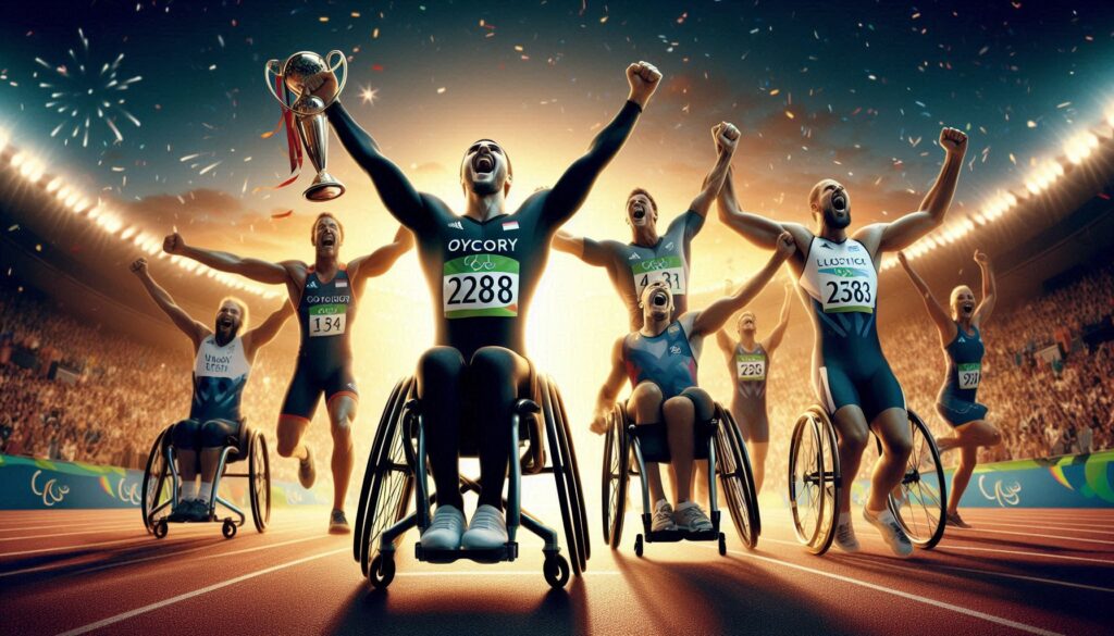  Famous Paralympic athletes competing or celebrating victory.